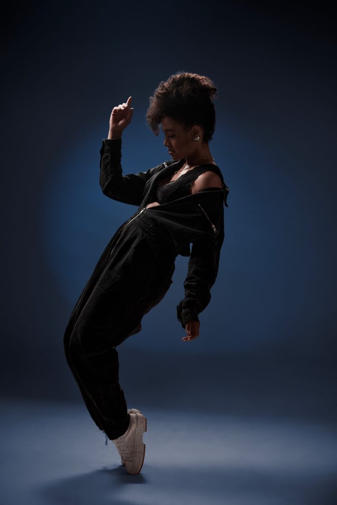 Arlene Gould dancing in the studio — Photo by Haim Bargig